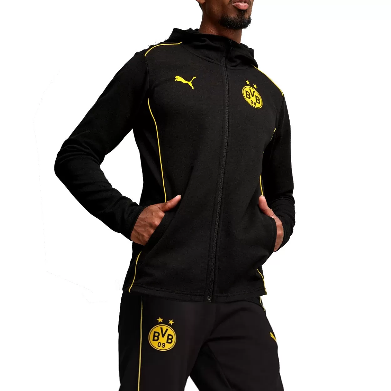 BVB Borussia Dortmund Casual hooded presentation tracksuit 2024/25 - Puma