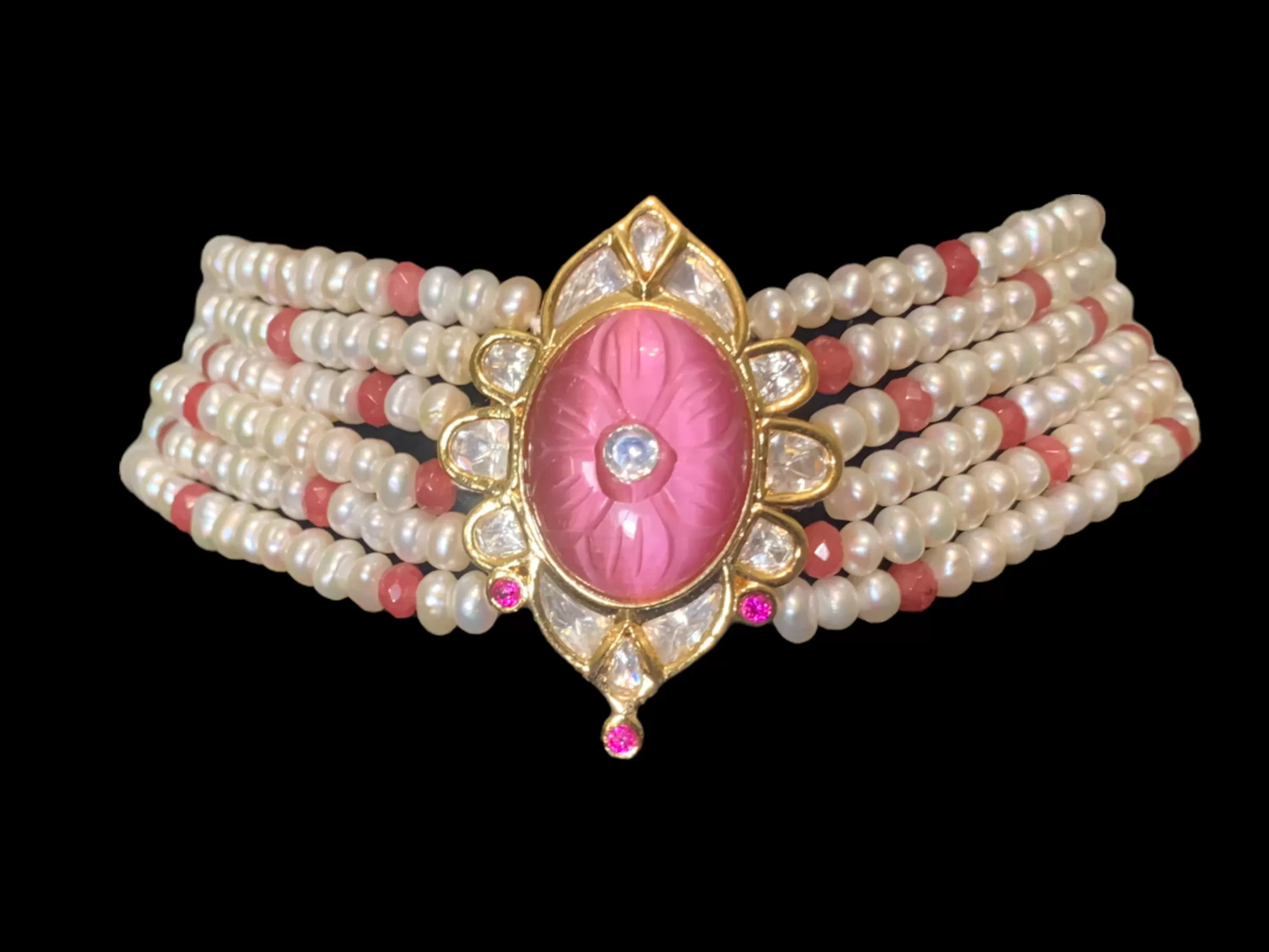 C198 Mrinal fresh water pearl choker - pink ( READY TO SHIP)