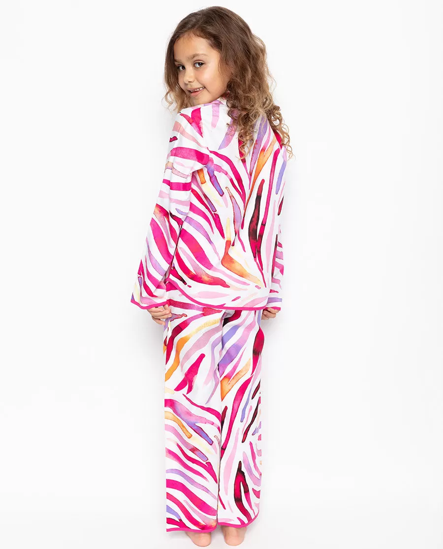 Carrie Pink Brushstroke Print Pyjama Set