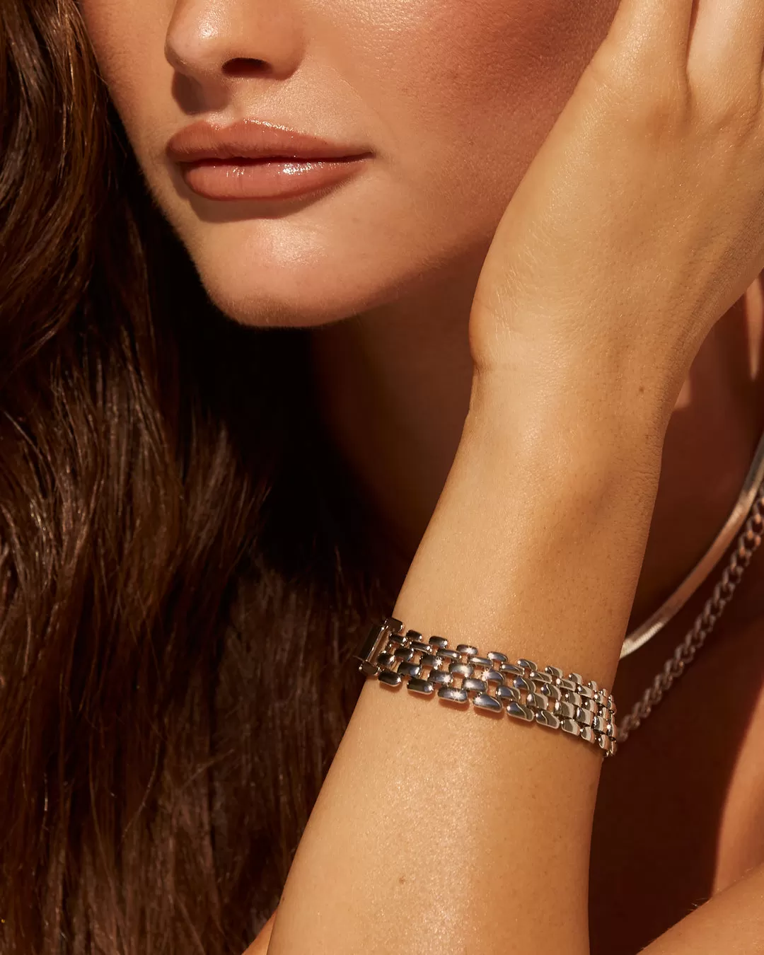 Celine Chain Link Bracelet- Silver