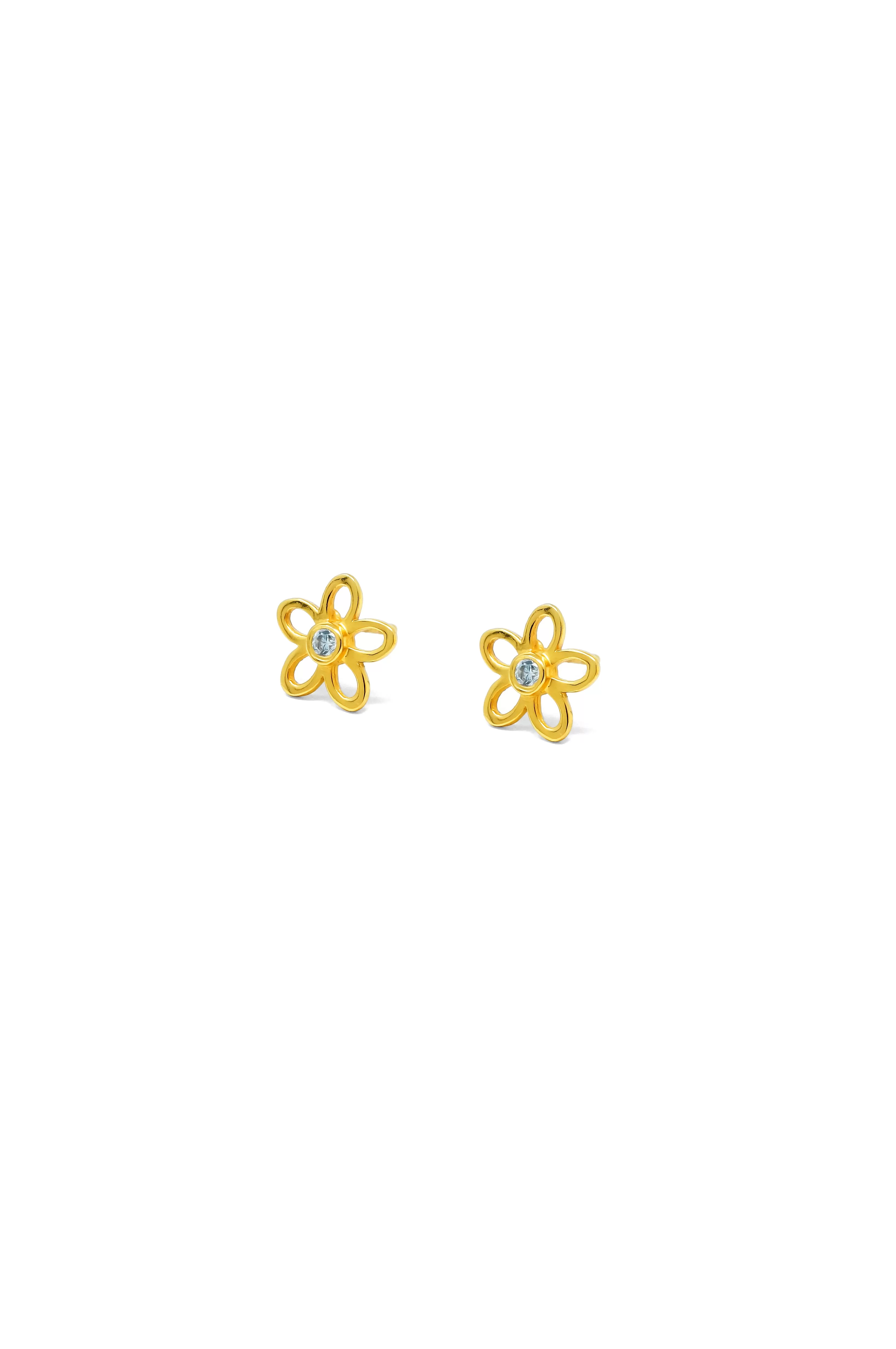 Charming Flower Sparkle Sterling Silver Stud Earrings