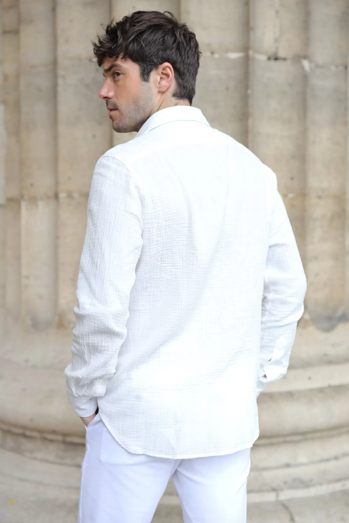 Chemise Hugo en gaze de coton - Blanc