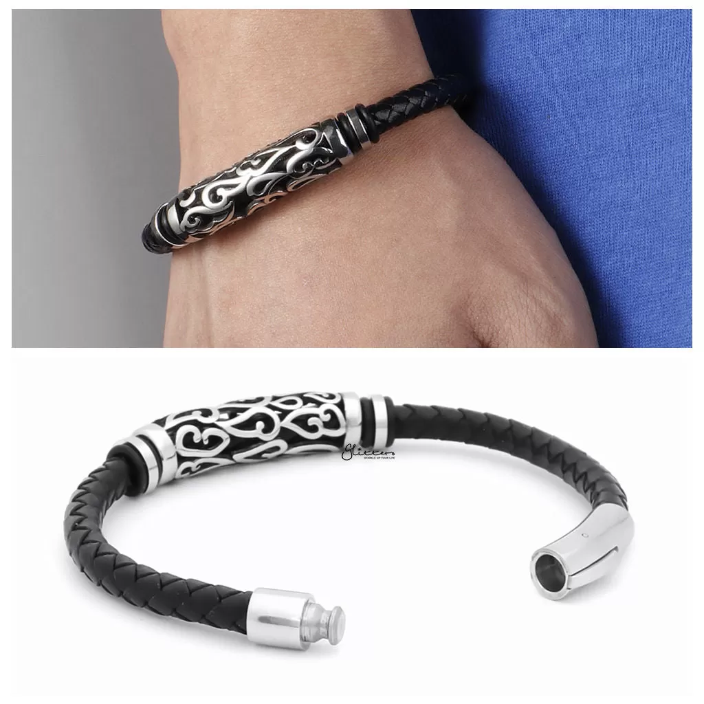 Cloud Pattern One Line Leather Bracelet