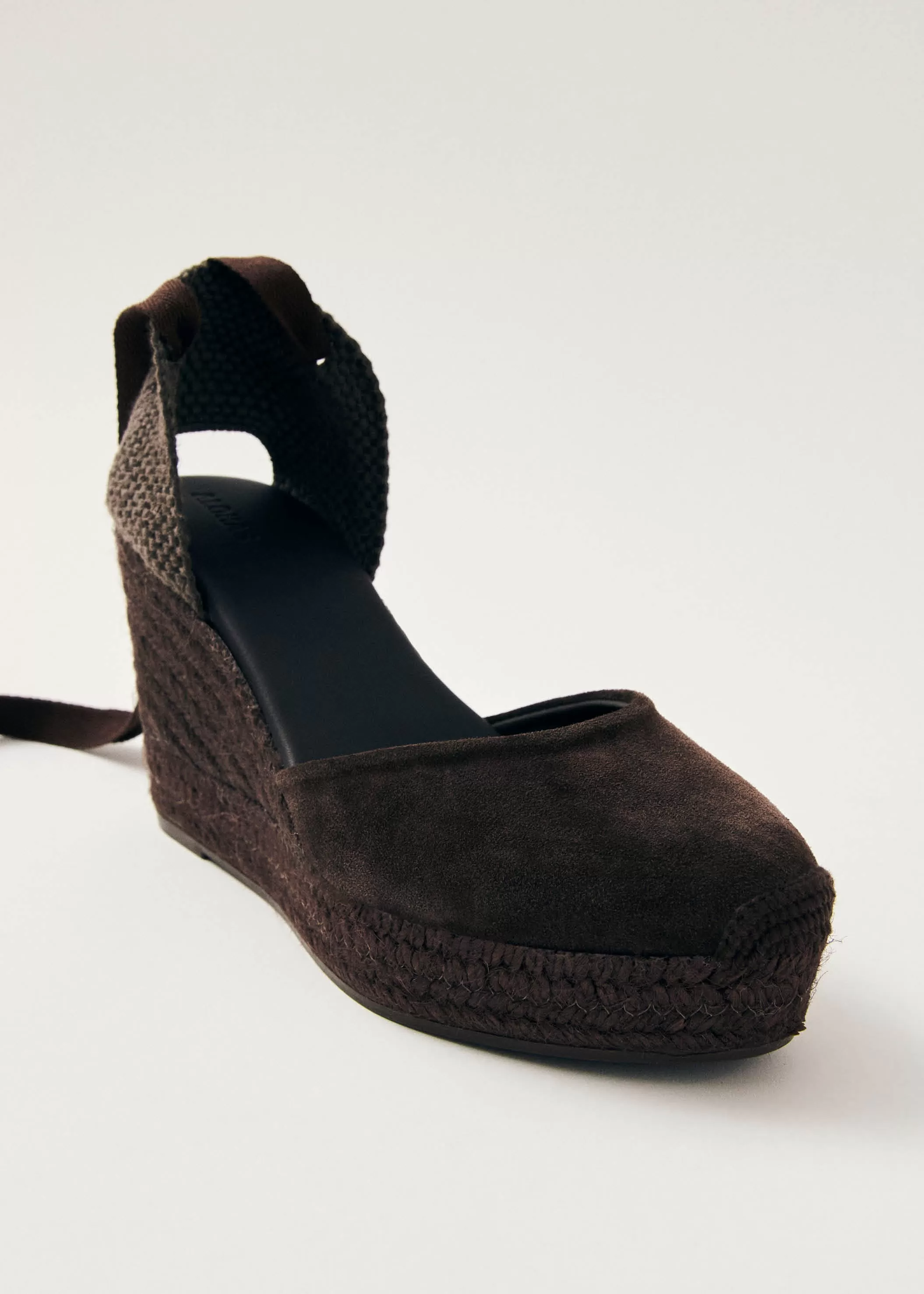 Cordelia Suede Brown Leather Espadrilles