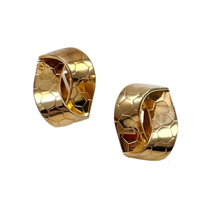 Crown Trifari Gold Vintage Clip On Earrings