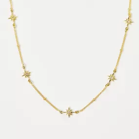 Dainty White Topaz Star Chain