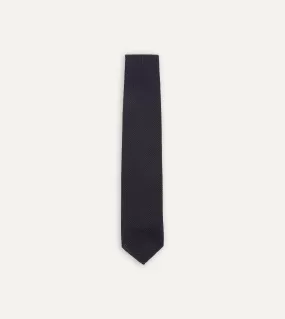 Dark Navy Hand Rolled Large Knot Grenadine Tie