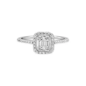 Diamond Baguette Halo Eternity Ring