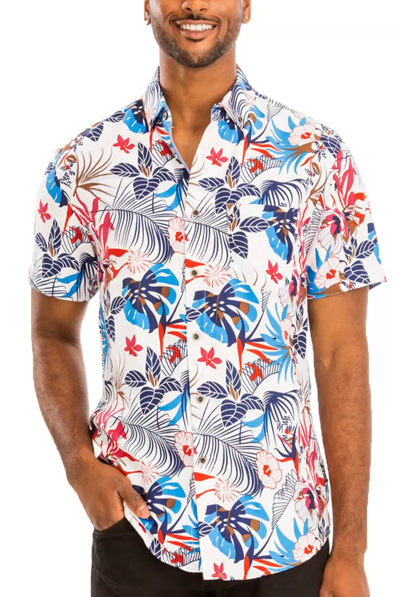 Digital Print Hawaiian Short Sleeve Shirt