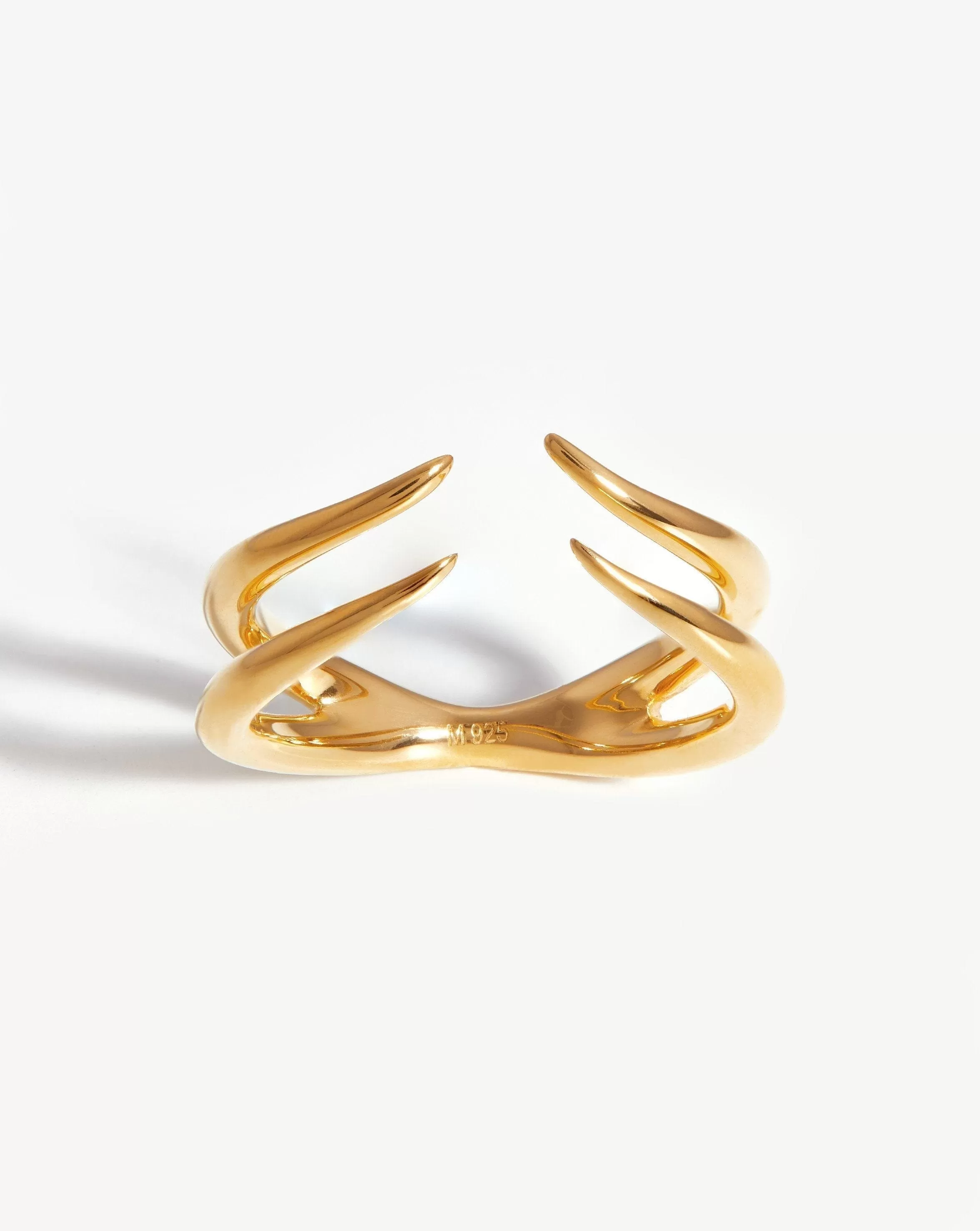 Double Claw Open Ring | 18ct Gold Plated Vermeil