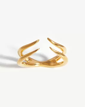 Double Claw Open Ring | 18ct Gold Plated Vermeil