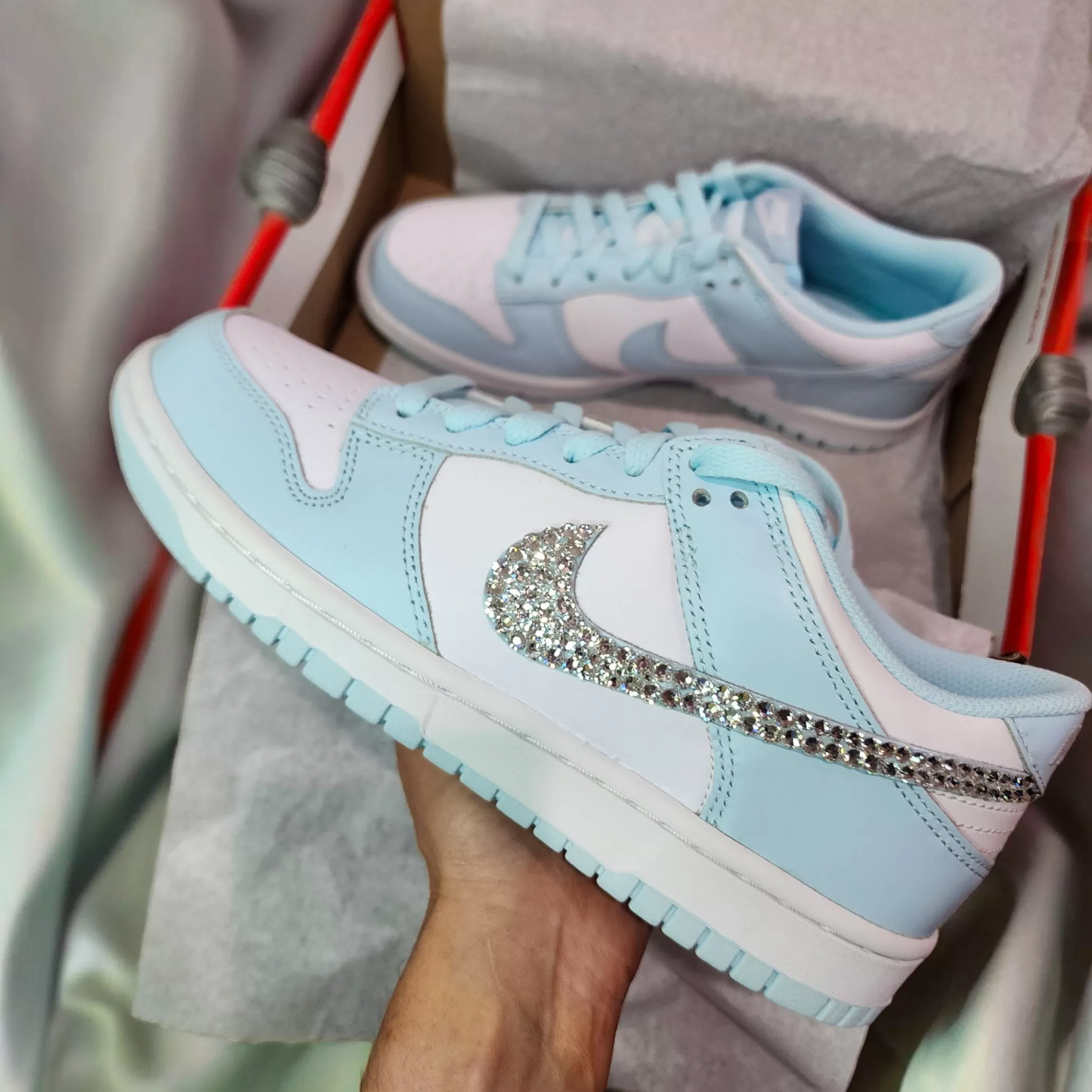 Dunk Low Women/Youth (Baby Blue/White)