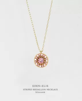 EDEN   ELIE Striped Medallion necklace - Blossom