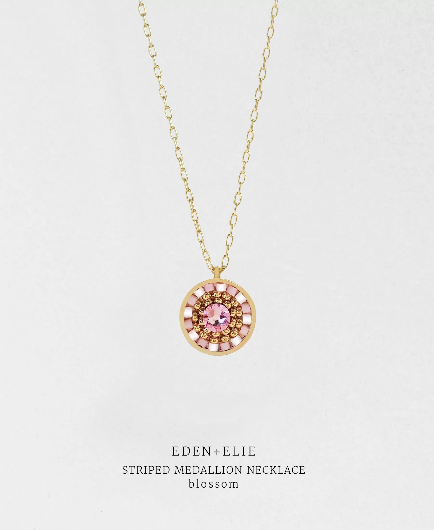 EDEN   ELIE Striped Medallion necklace - Blossom