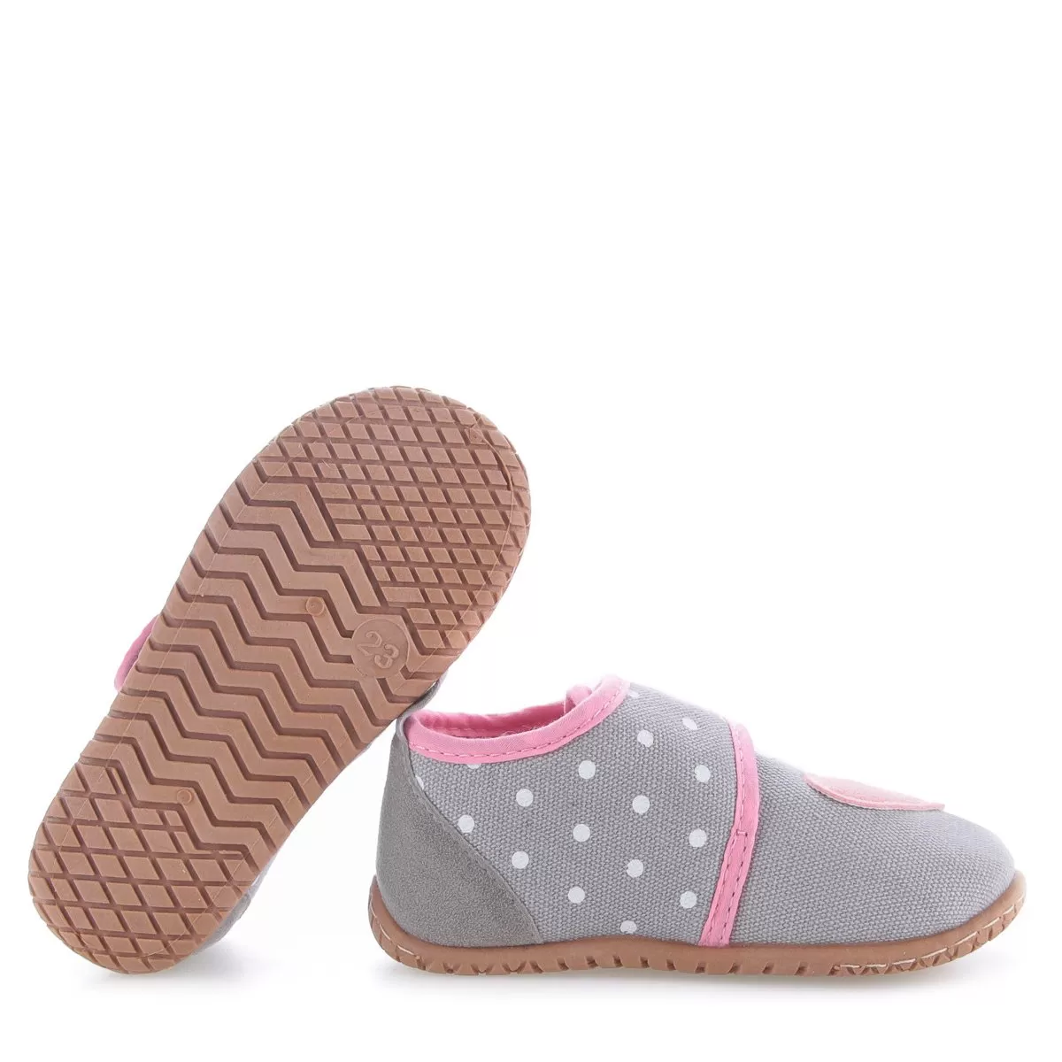 Emel slippers - Grey and Pink Slippers 100-10