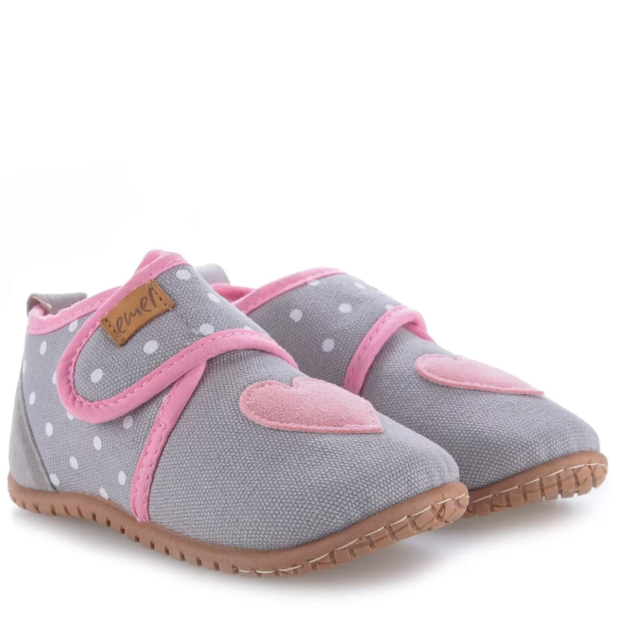 Emel slippers - Grey and Pink Slippers 100-10