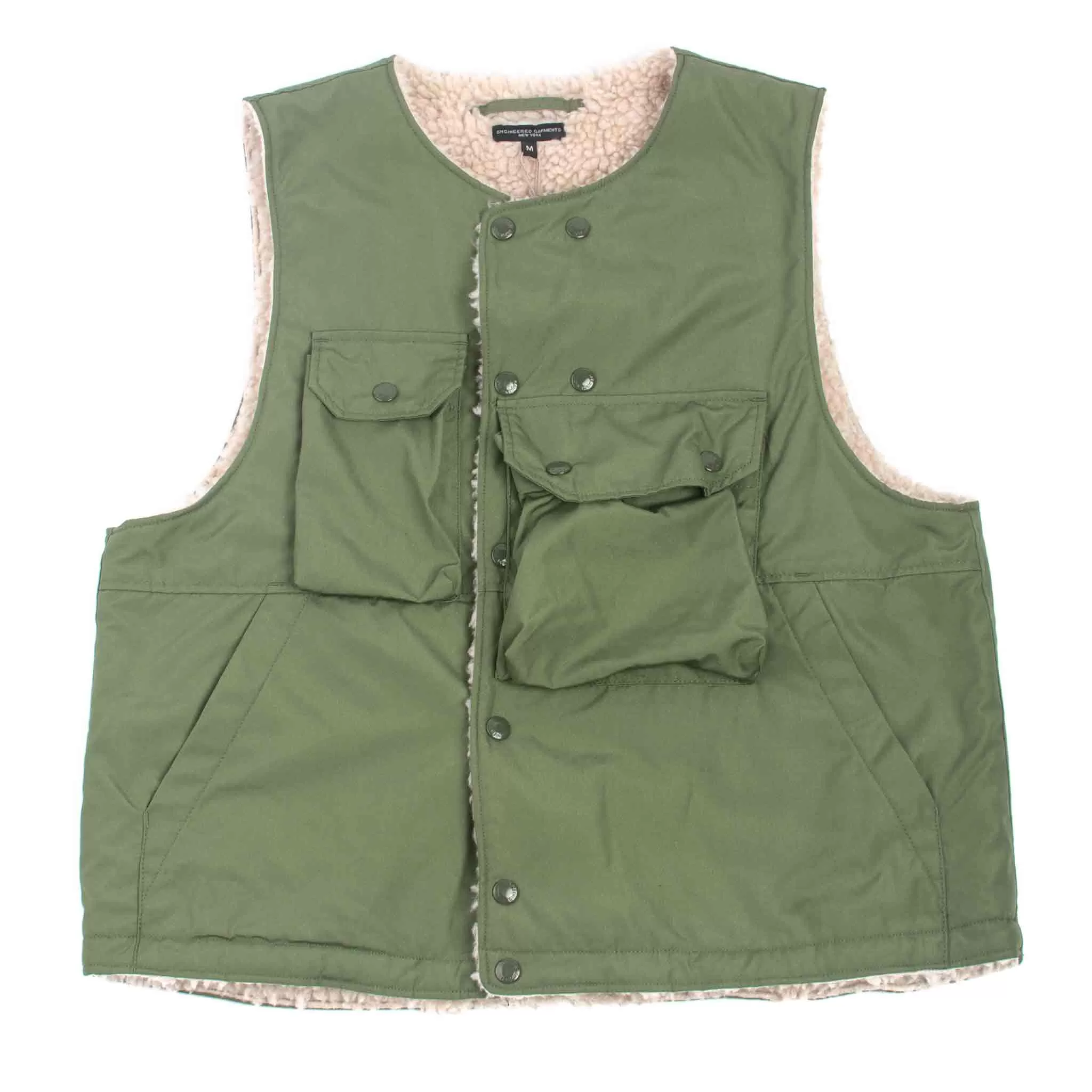 Engineered Garments Cover Vest Olive PC Poplin