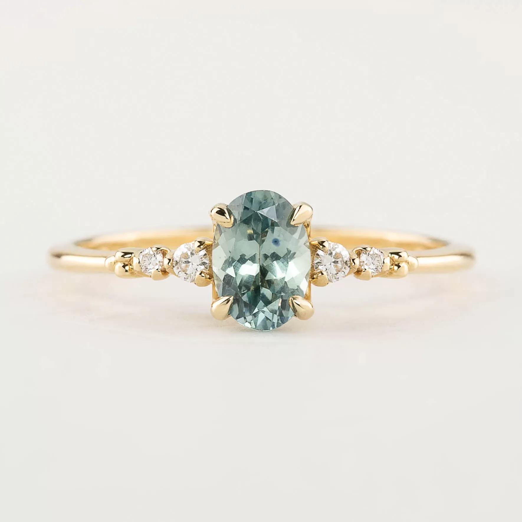 Estel Luxe Ring - 0.82ct Light Blue Green Montana Sapphire (One of a kind)