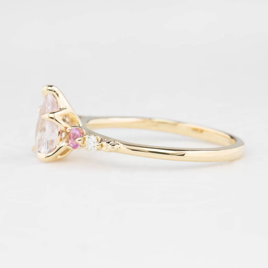 Estel Luxe Ring 1.18ct Light Pink Madagascar Sapphire, 14K Yellow Gold (One of a kind)