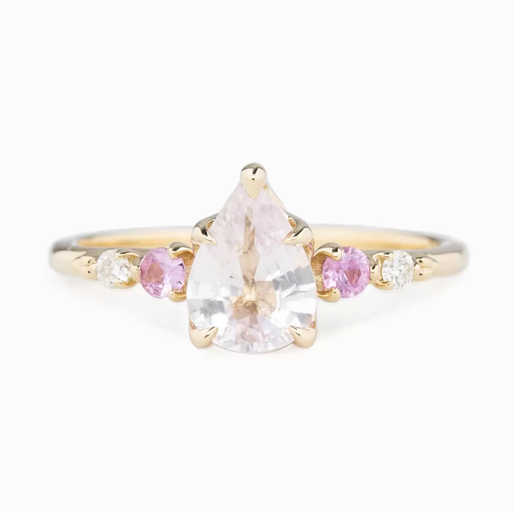 Estel Luxe Ring 1.18ct Light Pink Madagascar Sapphire, 14K Yellow Gold (One of a kind)