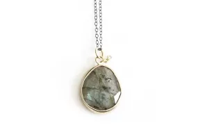 Faceted Labradorite and Diamond Necklace