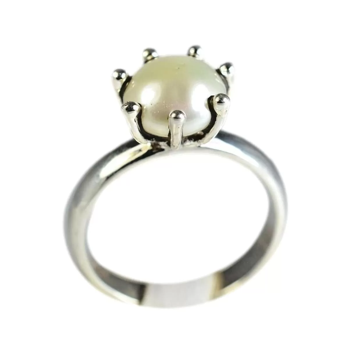 Freshwater Pearl 925 Sterling Solid Silver Handmade Ring for Women