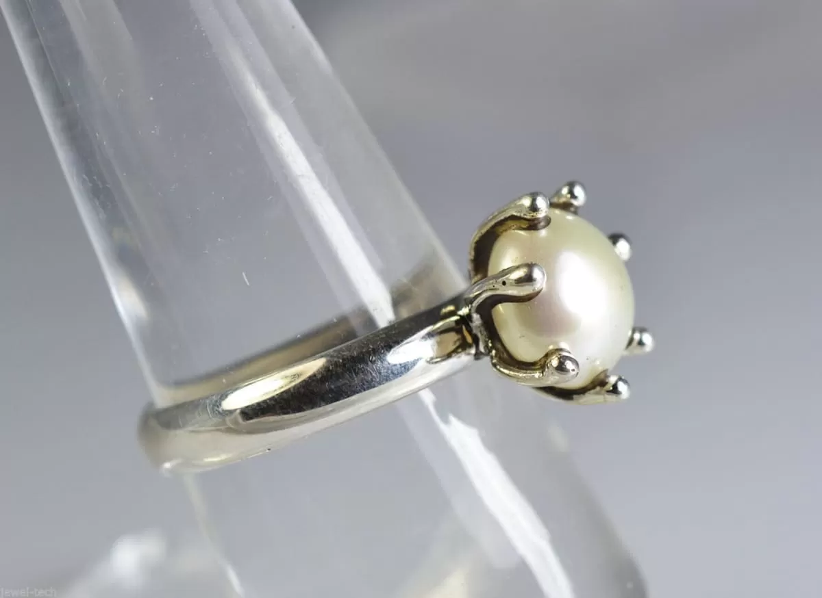 Freshwater Pearl 925 Sterling Solid Silver Handmade Ring for Women