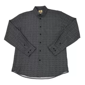 'FX Fusion' Men's Foulard Print Button Down - Black