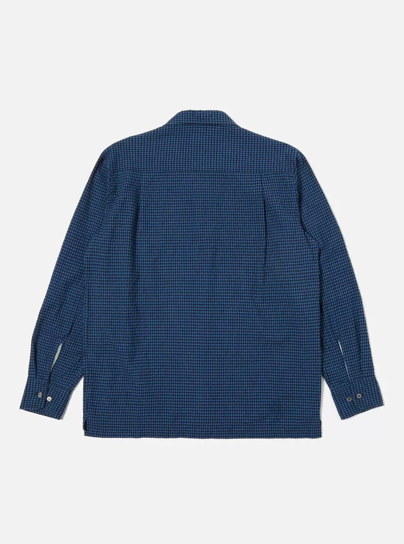 Gingham Seersucker L/S Camp Shirt