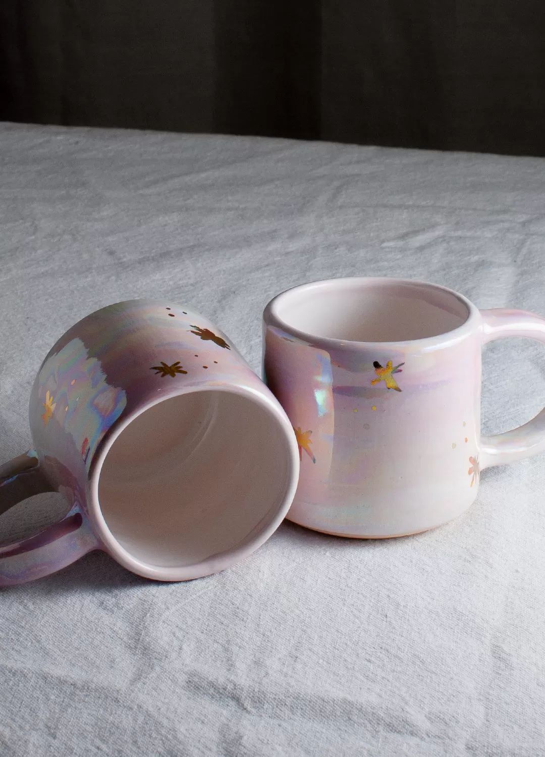 Gradient Gold Stars Mug - Pink Sky