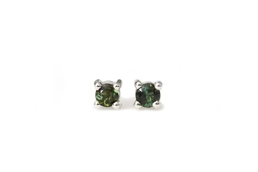 Green Tourmaline Studs