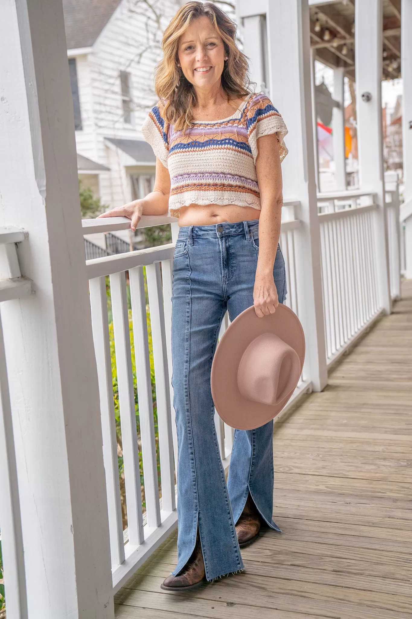 HAPPI HI-RISE FRONT SLIT JEANS