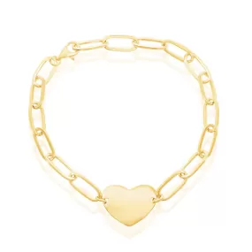 Heart Paperclip Bracelet - Gold Plated