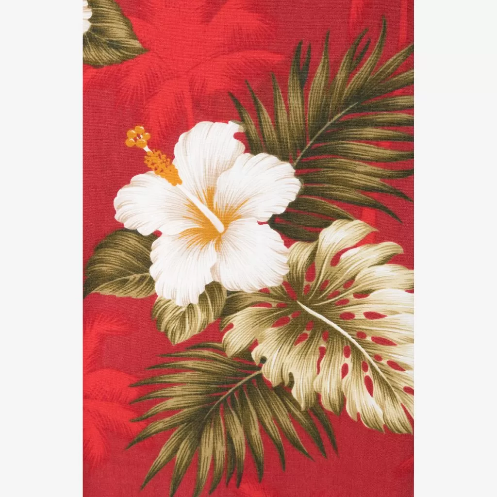 Hibiscus and Palm Tree Family Matching Gorgeous Ruffle Hawaiian Dress