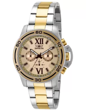 INVICTA Specialty Mens Chronograph - Two-Tone - Champagne Dial - Crown Guard