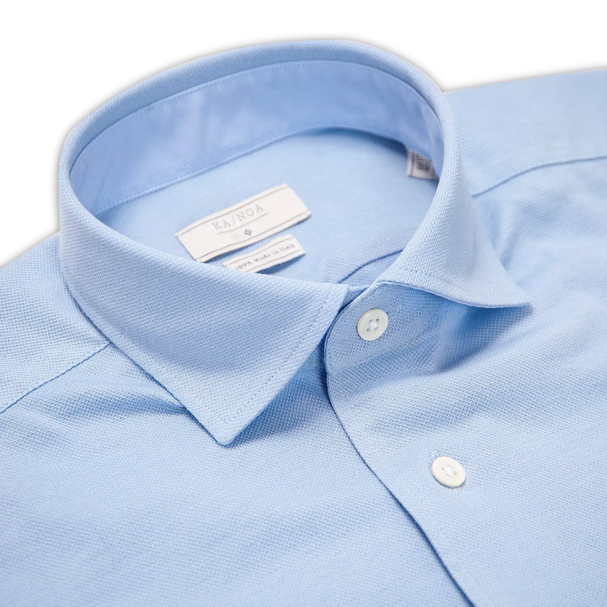 Jonas shirt in 100% yarn-dyed piquet cotton (air blue)