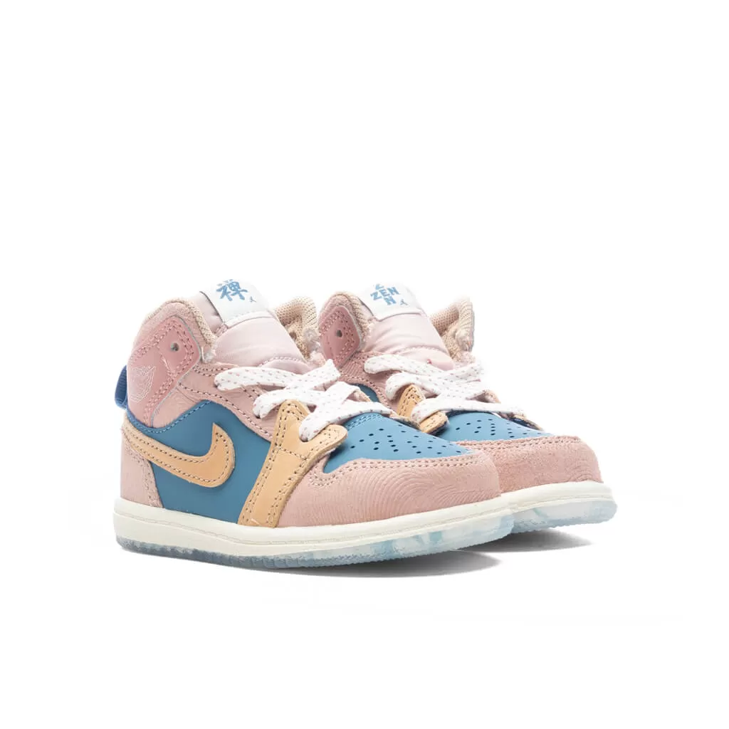 Jordan 1 Mid SS (TD) 'Zen' - Aegean Storm/Hemp/Pink Oxford