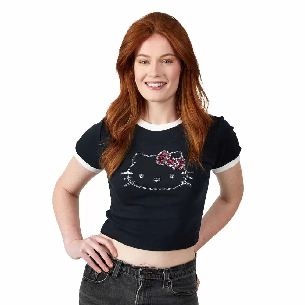 Jr Crop Top - Hello Kitty Rhinestone Ring