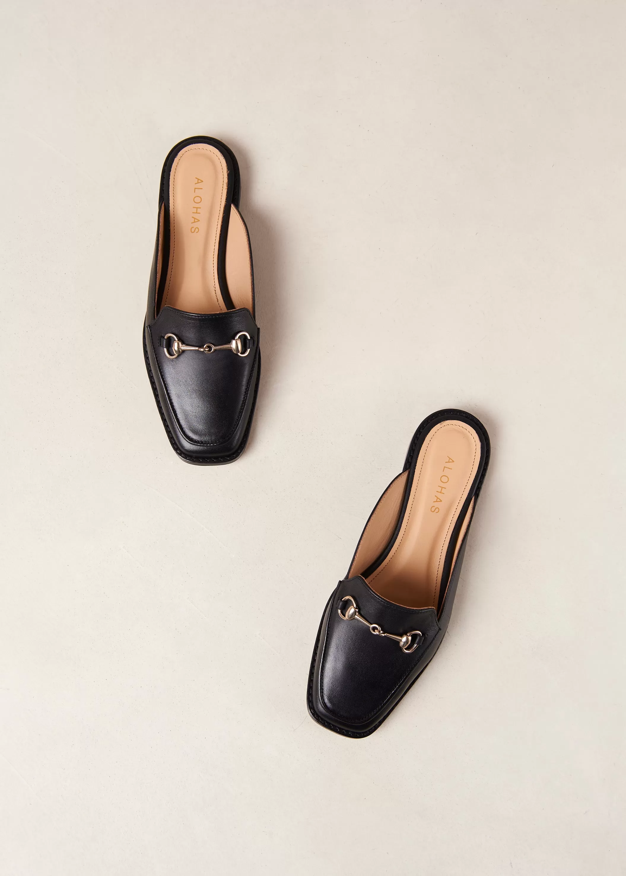 Kais Black Leather Mules