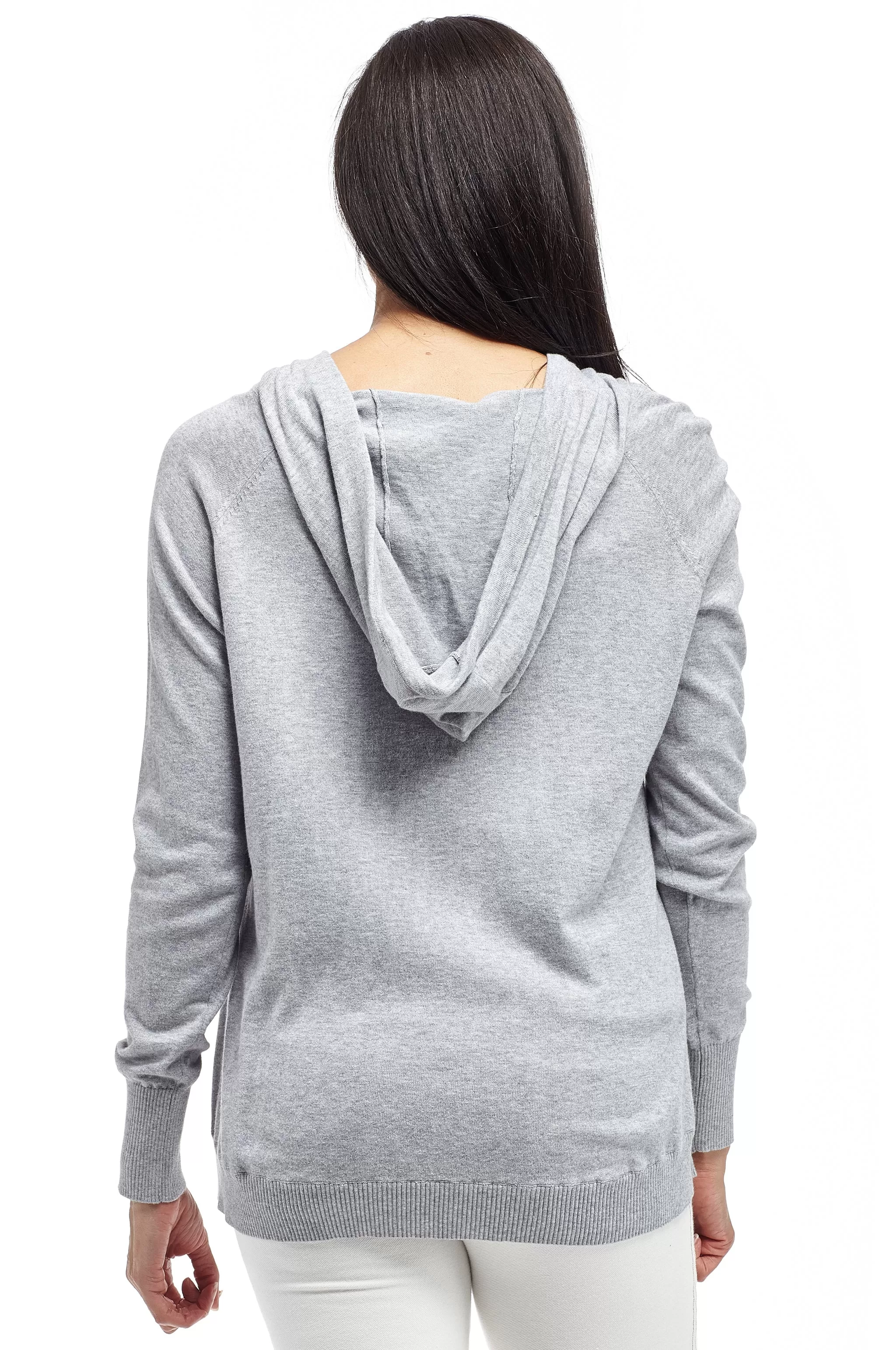 La Cera Drawstring Hooded Pullover Sweater - Plus Size