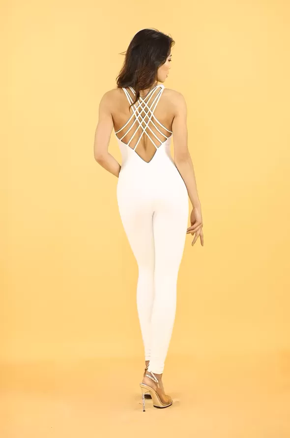 La Fitwear Jumpsuit Leyla Style White