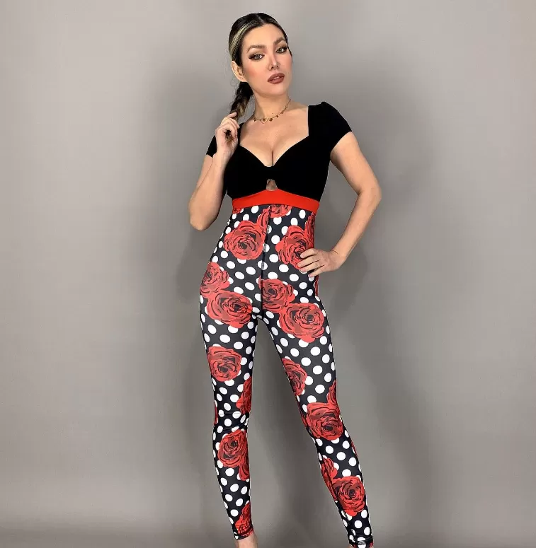 La Fitwear Jumpsuit Sweet Heart Dots Rose