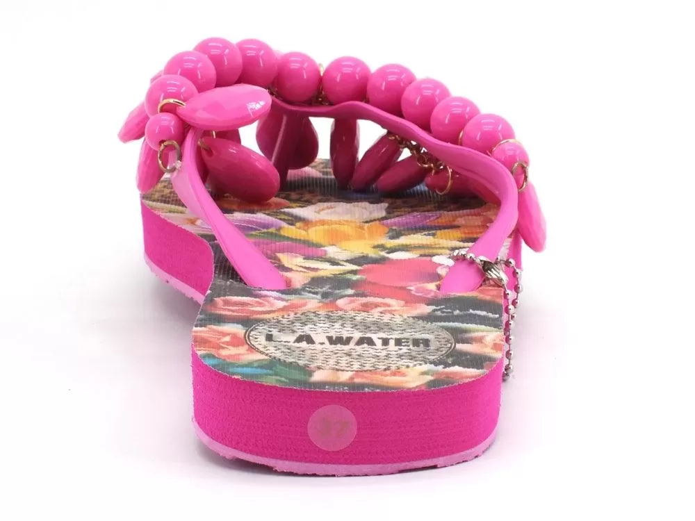 L.A. WATER Flower Infradito Fuxia Multi 02127A