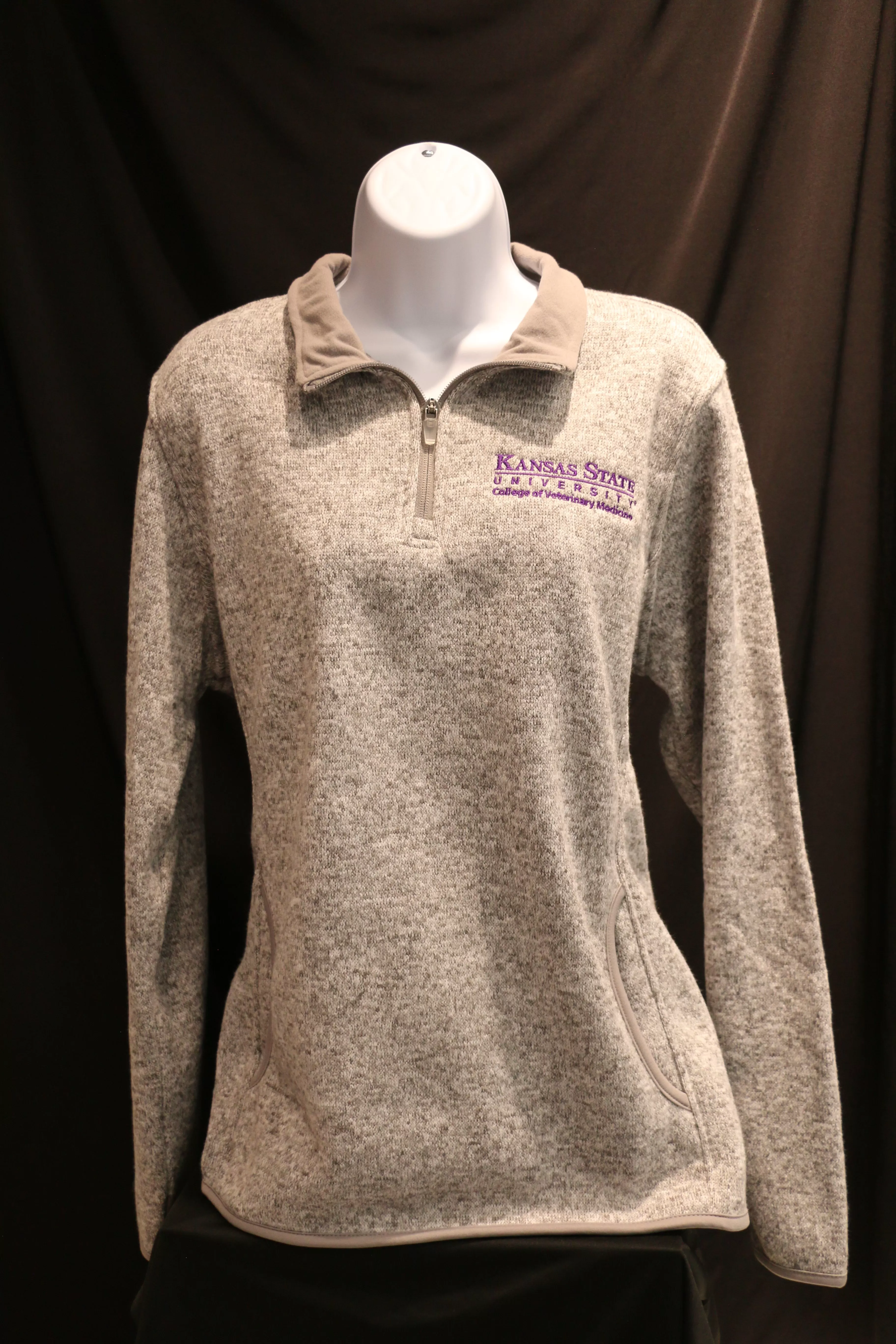 Ladies Char Riv Qrtr Zip Heathered Grey