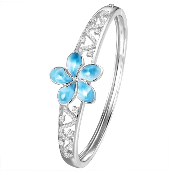 Larimar Plumeria Divine Bangle