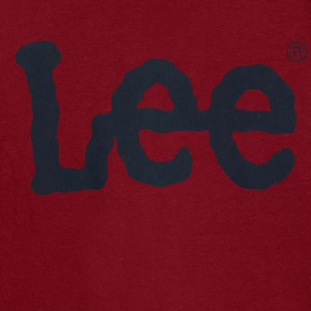 Lee Kids long sleeve t-shirt for boys with Wobbly Graphic Logo LEE0004 B78 ruby