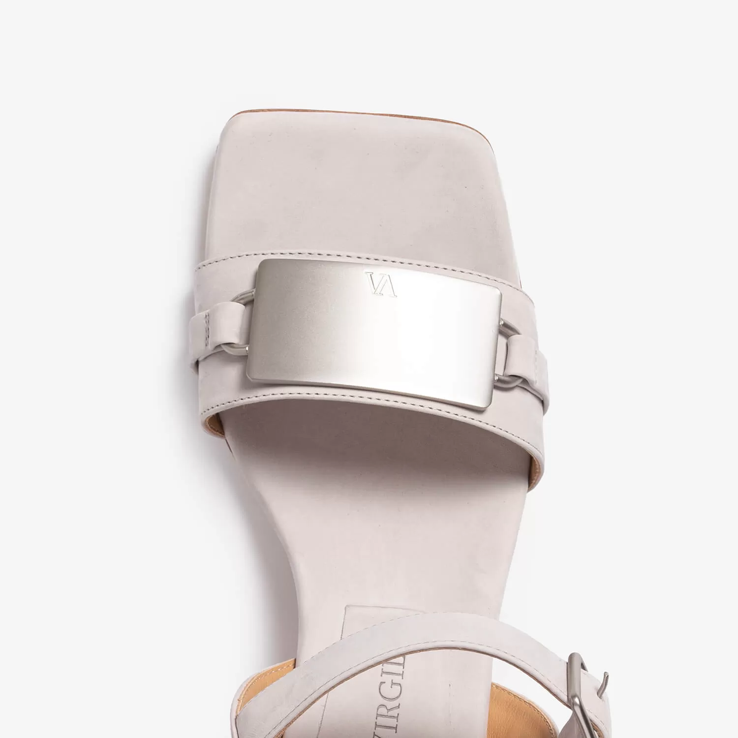 Light grey women's nubuck sandal