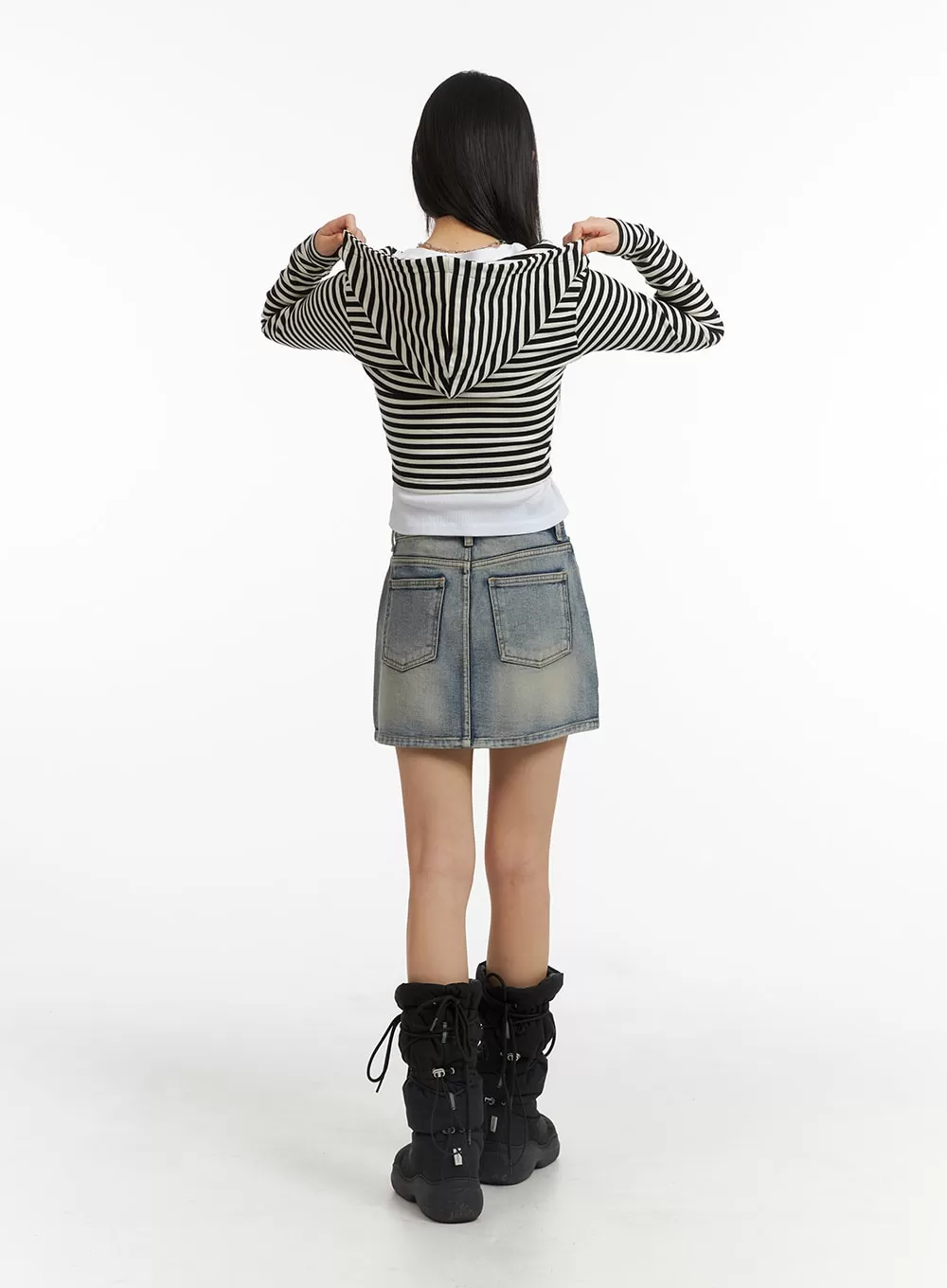 Light Washed Denim Mini Skirt CJ412