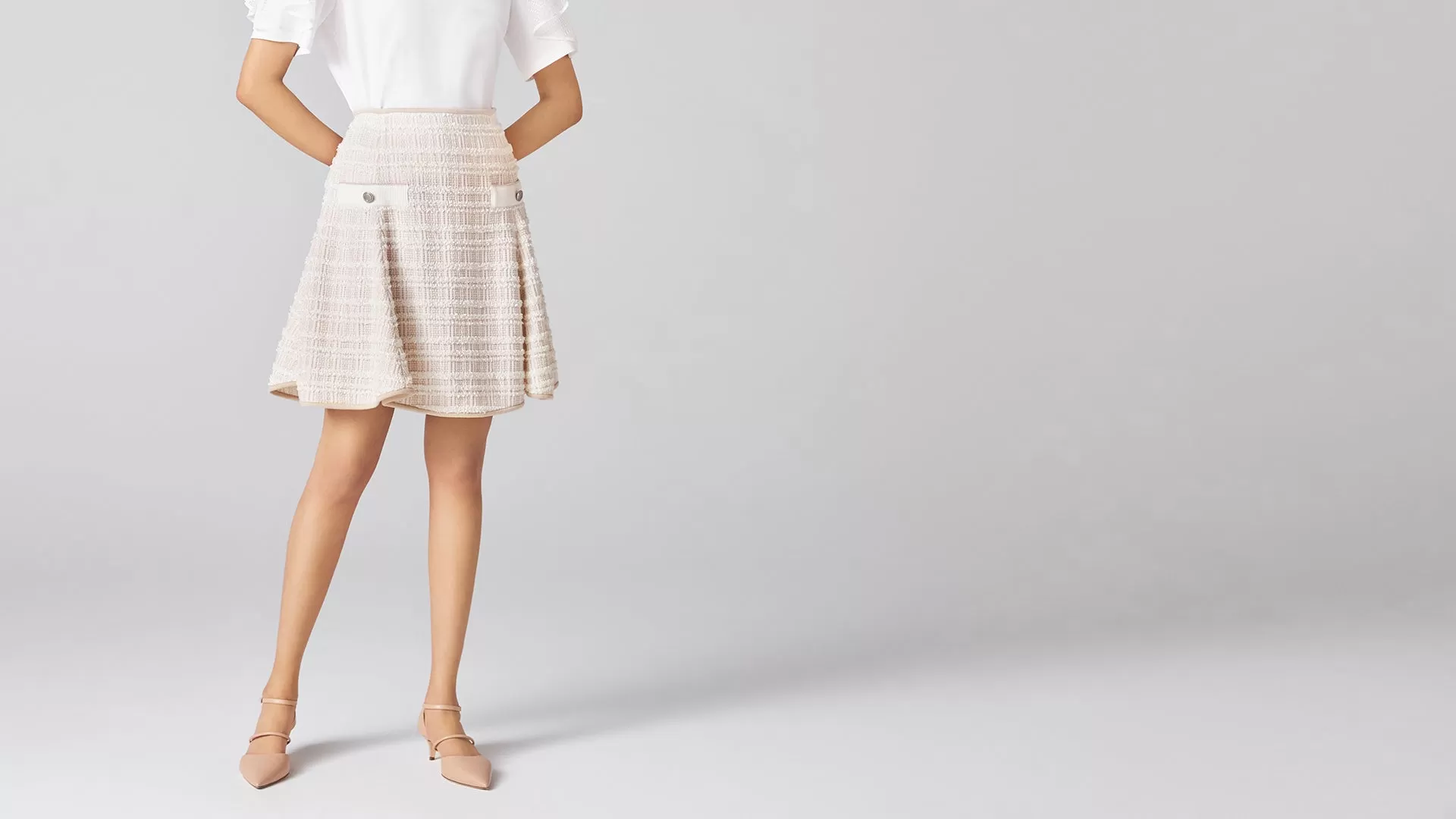 Linen Beige Kagura Knit Skirt