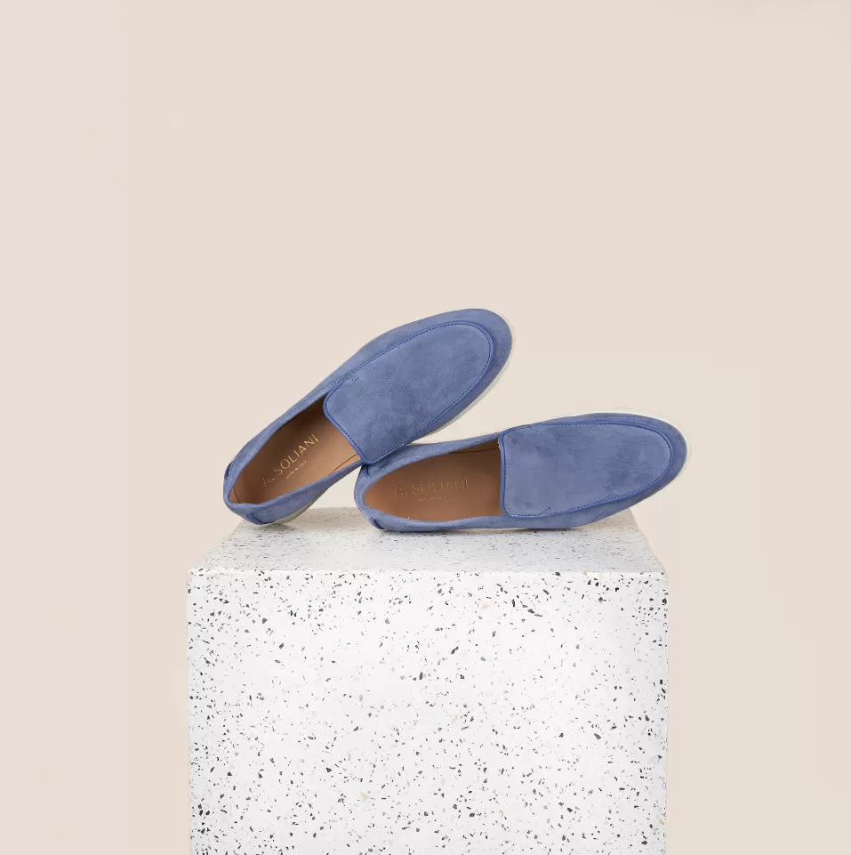 Lisa Sneaker Loafer - Light Blue Suede